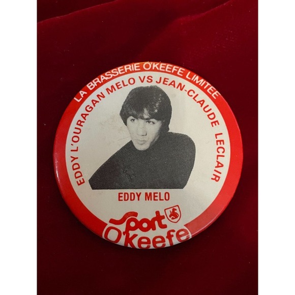 1979 Eddy Melo (Win TKO) vs Jean Claude Leclair Boxing Match Promo Pinback - Picture 1 of 2
